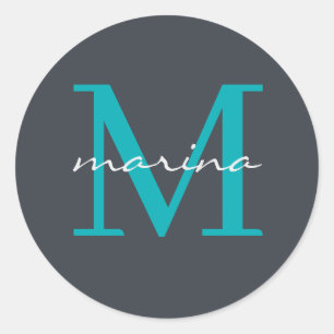 Adesivo Redondo Estilos e monogramas personalizados