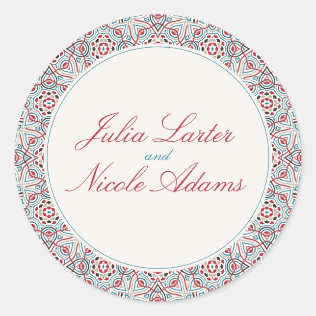 Adesivo Redondo Estilos Geométricos Estilhará Casamento Metálico d (Frente)