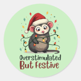 Adesivo Redondo Estimulação Excessiva Mas Festiva – Natal Divertid