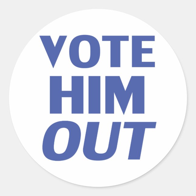 Adesivo Redondo Estipografia moderna branca e azul (Frente)