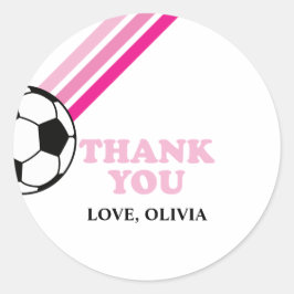 Adesivo Redondo Estirpes Rosa De Futebol Obrigado Aniversário