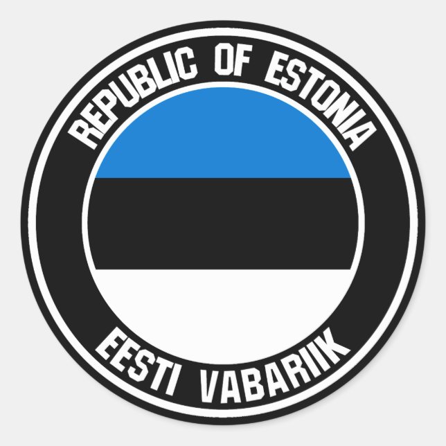 Adesivo Redondo Estônia Round Emblem (Frente)