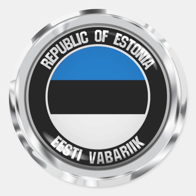 Adesivo Redondo Estônia Round Emblem (Frente)