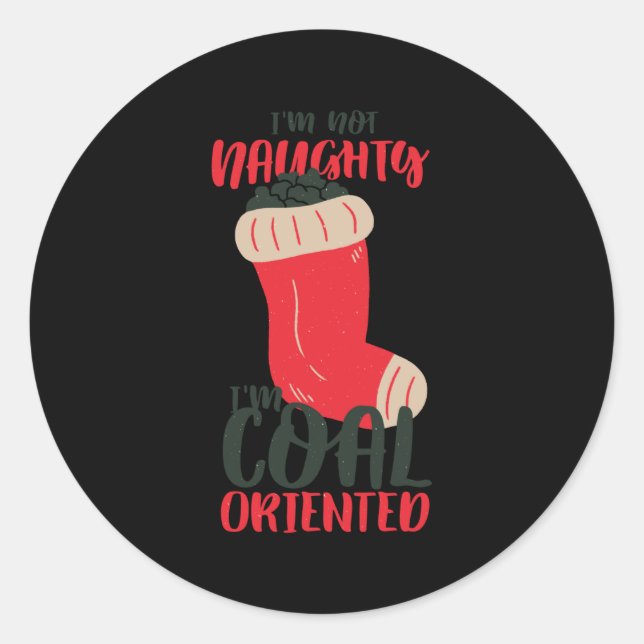 Adesivo Redondo Estoque de carvão de Natal (Frente)