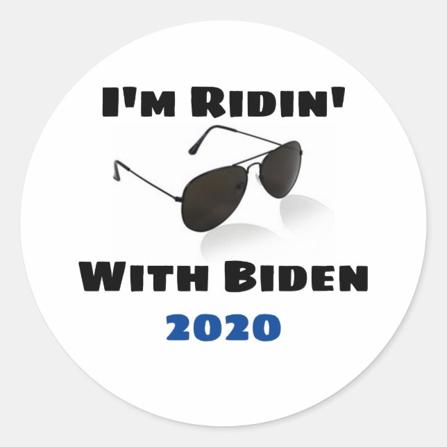 Adesivo Redondo Estou a Ridin com Biden em 2020 (Frente)