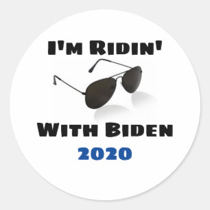 Adesivo Redondo Estou a Ridin' With Biden em 2020