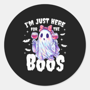 Adesivo Redondo Estou Aqui Apenas Para Os Vaias Roupa De Halloween