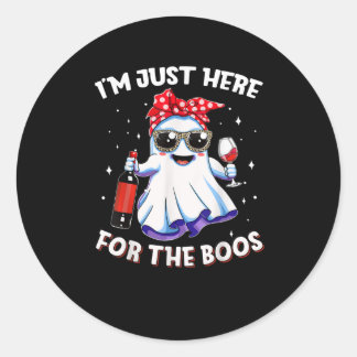 Adesivo Redondo Estou Aqui, Boos, Halloween Engraçado, Mulheres Fa