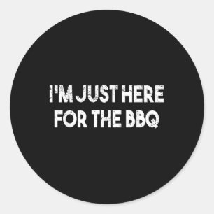 Adesivo Redondo Estou Aqui Para O Churrasco Barbecue Fumador De Fu