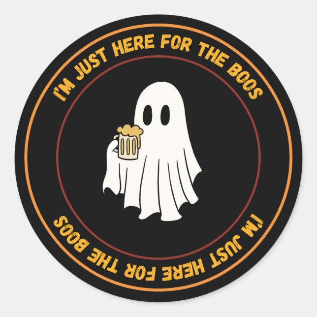 Adesivo Redondo Estou Aqui Para Os Boos (Frente)