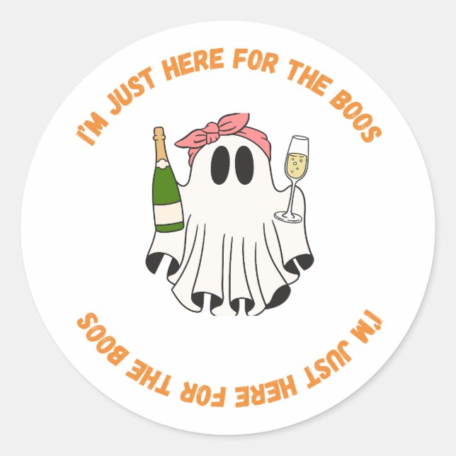 Adesivo Redondo Estou Aqui Para Os Boos (Frente)