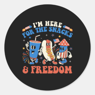 Adesivo Redondo Estou aqui para os "Snacks" e "Freedom Boy" 4