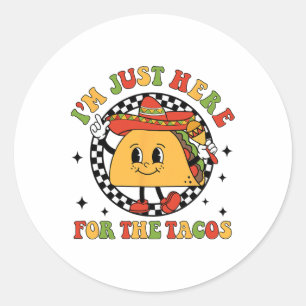 Adesivo Redondo Estou aqui pelas mulheres dos Tacos Cinco de Mayo 