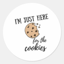 Adesivo Redondo Estou aqui só para os biscoitos Engraçados
