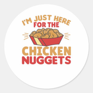 Adesivo Redondo Estou aqui só para os frangos de carne