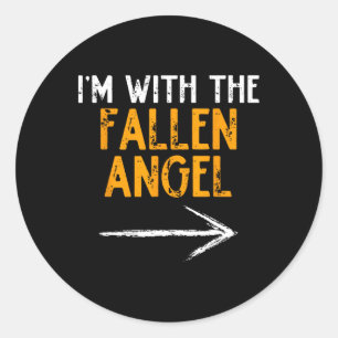 Adesivo Redondo Estou com o Casal de Fallen Angel Costume Hallowee