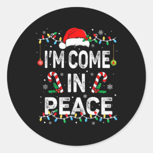 Adesivo Redondo Estou em paz. Vim em paz Engraçada, Casal.