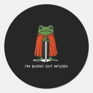 Adesivo Redondo Estou Esgotado Mlord Funny Knight Frog Meme Menino
