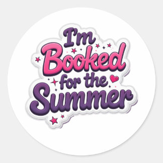 Adesivo Redondo Estou marcado para o verão - citação engraçada de
