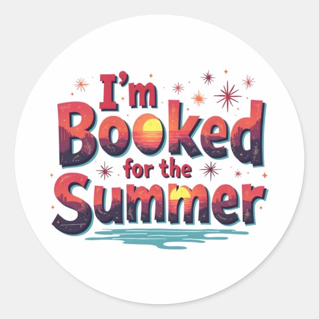 Adesivo Redondo Estou marcado para o verão - citação engraçada de  (Frente)