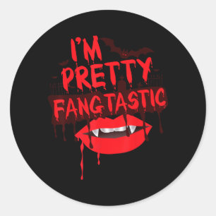 Adesivo Redondo Estou Muito Fantástico Palhaço Vampiro Halloween