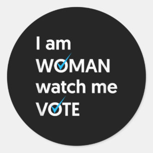 Adesivo Redondo Estou Mulher Que Me Assista Votar 2024 Votação Em