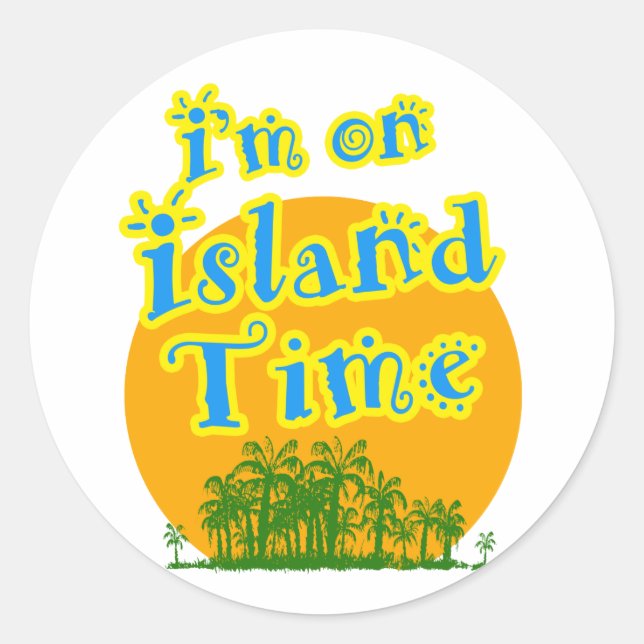 Adesivo Redondo Estou na Ilha Time (Frente)