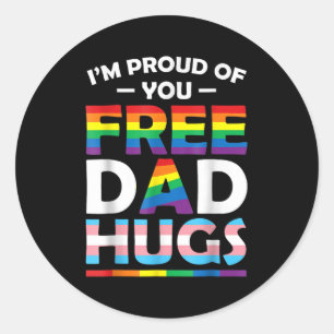 Adesivo Redondo Estou Orgulhoso de você Pai Abraços Lgbt Orgulho C
