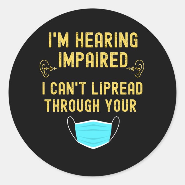 Adesivo Redondo Estou ouvindo, não consigo pular lendo através do  (Frente)