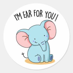 Adesivo Redondo Estou Ouvindo Você Piada de Elefante Divertida