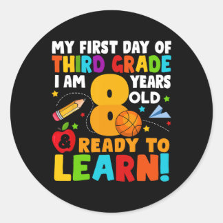 Adesivo Redondo Estou pronto para aprender meu disco para a tercei