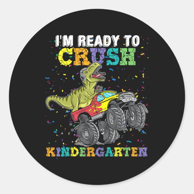 Adesivo Redondo Estou pronto para esmagar o Monstro do Jardim de I (Frente)