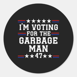 Adesivo Redondo Estou votando pelo homem do lixo.