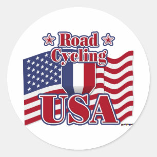 Adesivo Redondo Estrada de ciclismo EUA