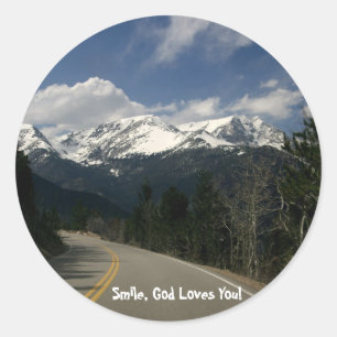 Adesivo Redondo Estrada de Ridge da fuga, parque nacional de