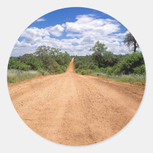 Adesivo Redondo Estrada de terra, Parque Nacional Kruger, Mpumalan
