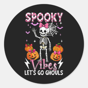 Adesivo Redondo Estranho Engraçado Vibes Halloween Ghouls Ghouls B