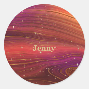 Adesivo Redondo Estrata da Terra Vermelha e Laranja Esparsas