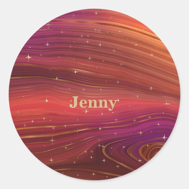 Adesivo Redondo Estrata da Terra Vermelha e Laranja Esparsas (Frente)