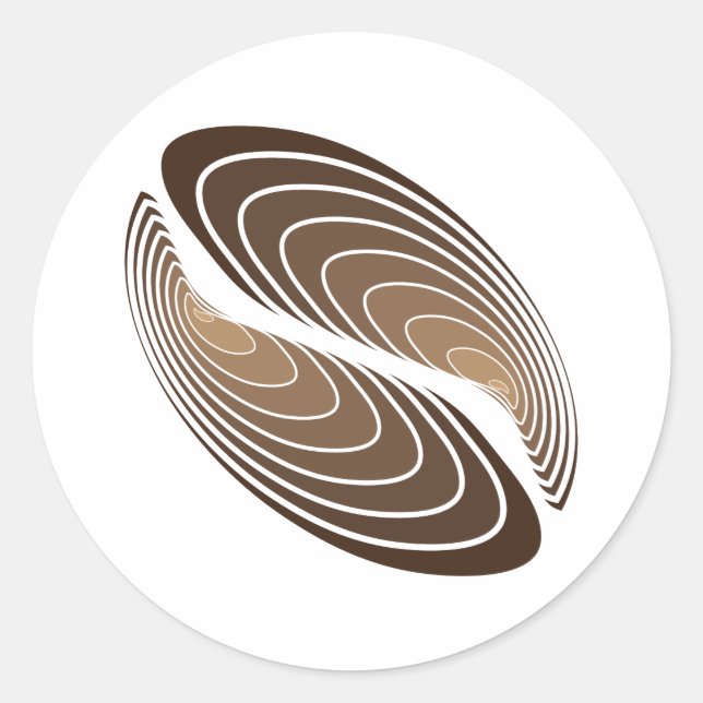 Adesivo Redondo estrata de feijão de café (Frente)