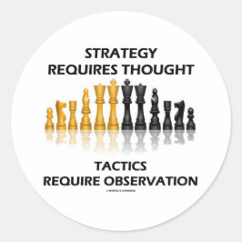 Adesivo Redondo Estratégia Requer Observação Tática Pensada