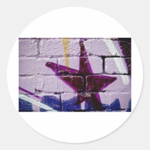 Adesivo Redondo Estrela abstrata dos grafites na parede textured