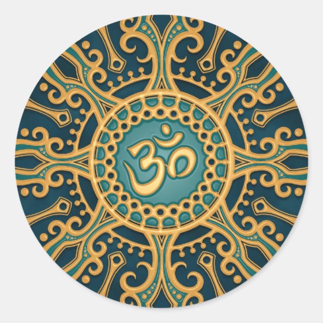 Adesivo Redondo Estrela Azul De Aum ouro (Frente)