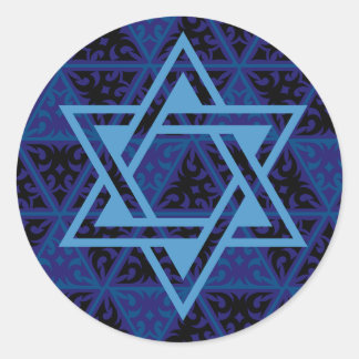 Adesivo Redondo Estrela Azul de David Stickers