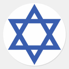 Adesivo Redondo Estrela Azul de David White