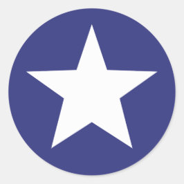 Adesivo Redondo Estrela Branca Patriótica em Azul
