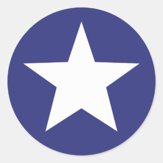 Adesivo Redondo Estrela Branca Patriótica em Azul