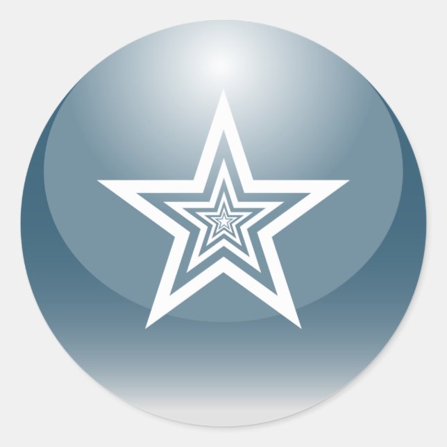 Adesivo Redondo Estrela brilhante patriótica (Frente)