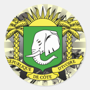 Adesivo Redondo Estrela da Costa do Marfim