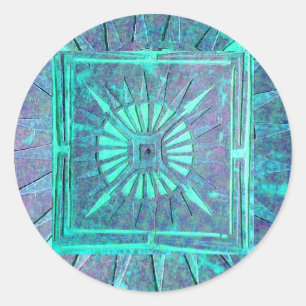 Adesivo Redondo ESTRELA DA MANHÃ, turquase azul